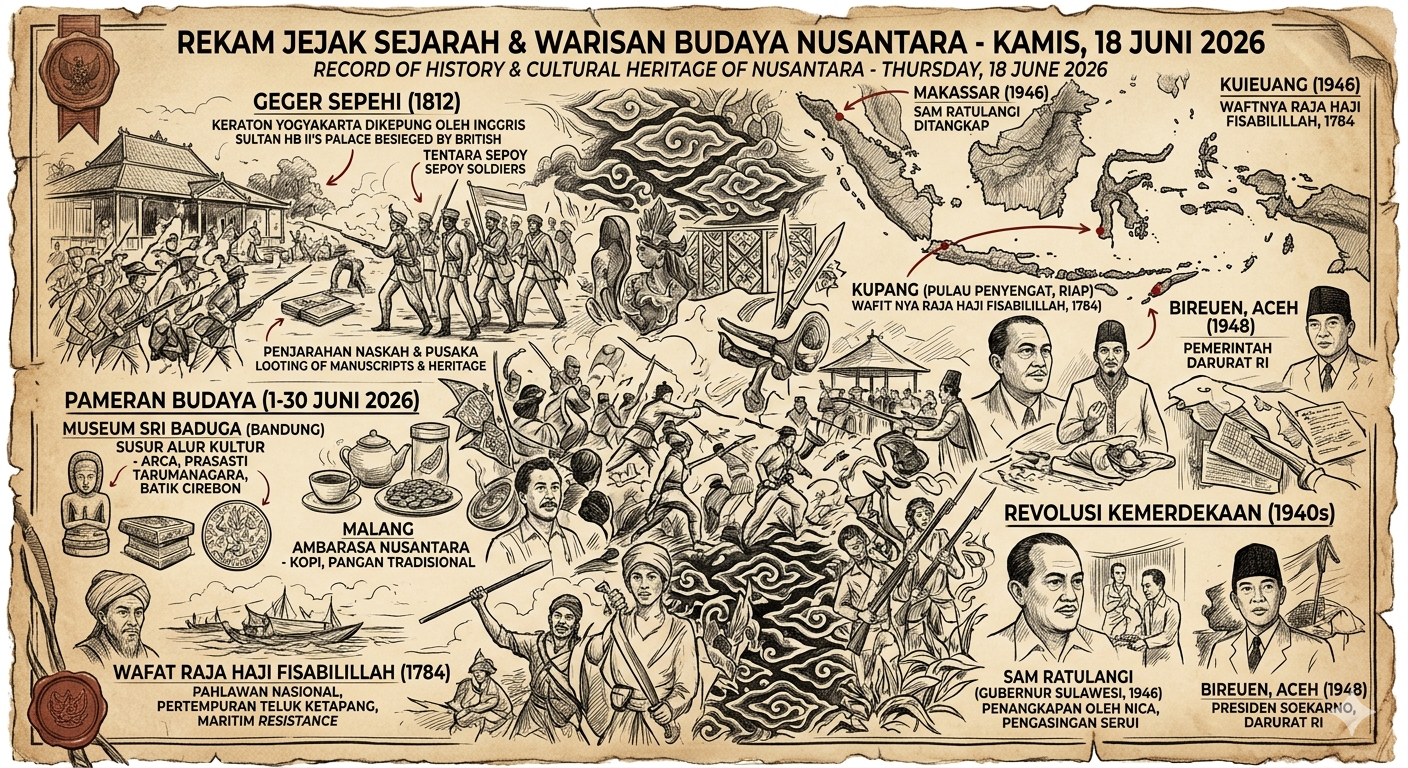 HARI INI KAMIS 18 JUNI 2026 JEJAK SEJARAH DAN BUDAYA NUSANTARA